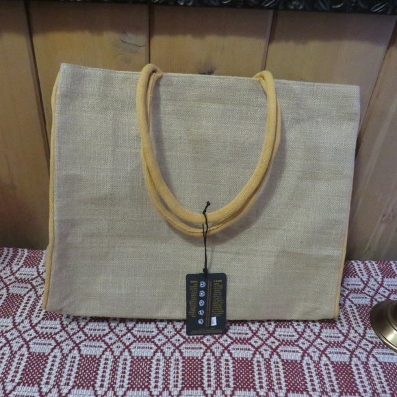 NWT Mona B Hello Sunshine Burlap Bag - Picture 4 of 6